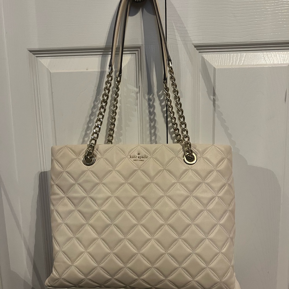 Kate Spade Natalia Quilted Smooth Leather Tote Shoulder Bag
